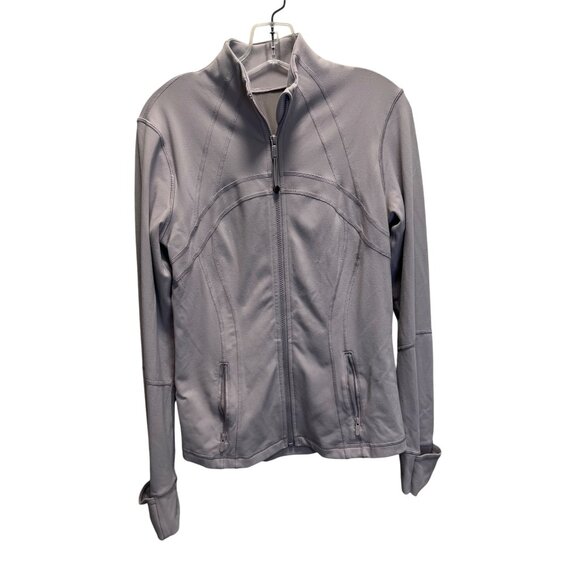 Lululemon Womens Gray Full-Zip Jacket Size 10 With Thumbholes & Pockets - Picture 1 of 9